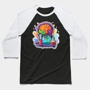 Think Outside The Box With Brain Art Baseball T-Shirt